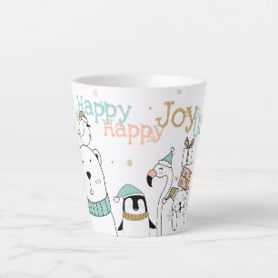 Tasse Latte Joyeux Joyeux Joyeux Joy-oUS Drôle Cartoon Animaux