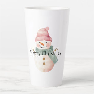 Tasse Latte Joyeux Noël de Snowman