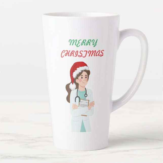 Tasse Latte Joyeux Noël Docteur Appréciation Conception de vac (Droite)