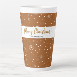 Tasse Latte Joyeux Noël Gingerbread Couleur Snowflake