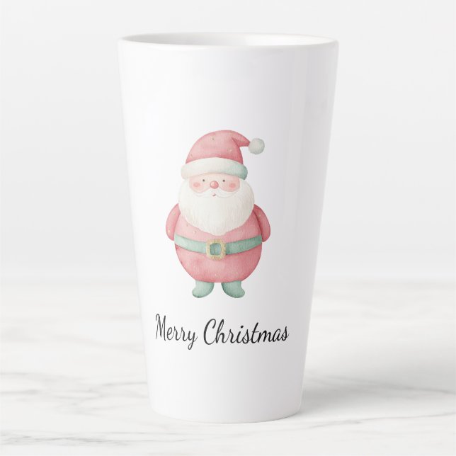Tasse Latte Joyeux Noël Père Noël (Devant)