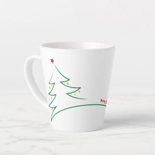 Tasse Latte Joyeux Noël Whimsical arbre moderne