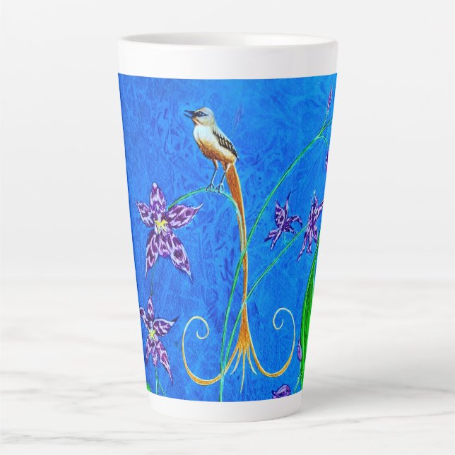 Tasse Latte Joyeux ornithologie hawaïenne (Devant)