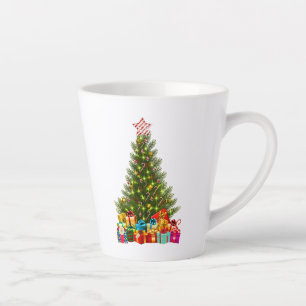 Tasse Latte Joyeux sapin de Noël avec Star Presents