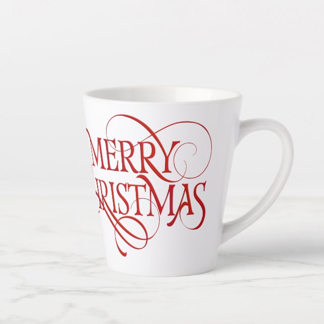 Tasse Latte Joyeux texte de Noël (Droite)
