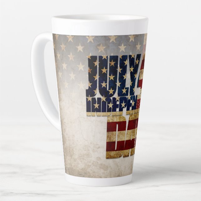Tasse Latte Juillet 4 Jour de l'Indépendance Conception du dra (Angle gauche)