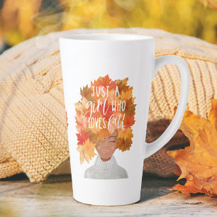 Tasse Latte Juste Une Fille Qui Aime Automne Aquarelle Belle A