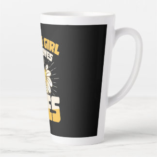 Tasse Latte Juste une fille qui aime les abeilles