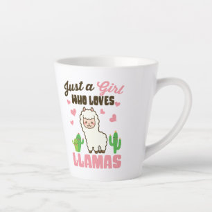 Tasse Latte juste une fille qui aime les lamas mignonnes