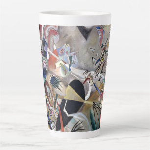Tasse Latte Kandinsky En Gris Oeuvre Abstraite