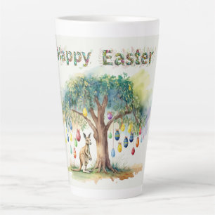 Tasse Latte Kangaroo sous le gumtree avec oeufs de Pâques