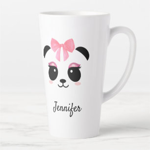 Tasse Latte Kawaii panda mignonette cils personnalisés