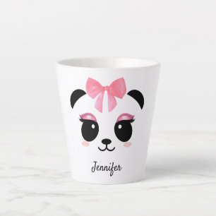 Tasse Latte Kawaii panda mignonette cils personnalisés latte m