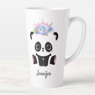 Tasse Latte Kawaii panda ours mignon reine florale personnalis