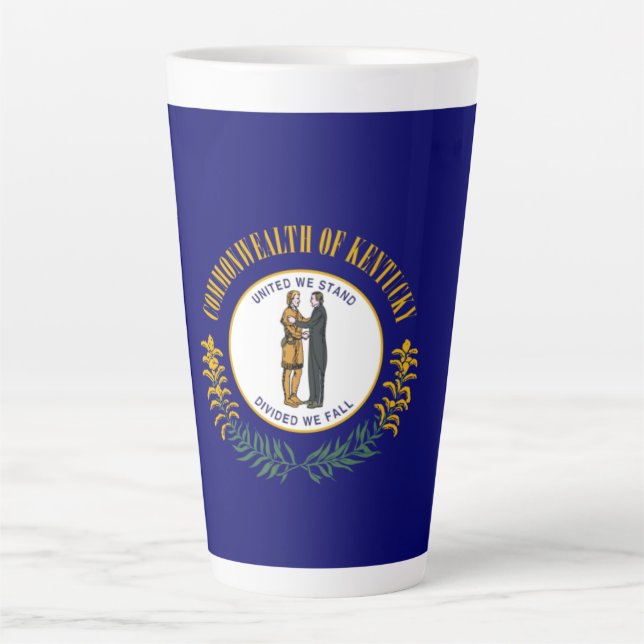 Tasse Latte Kentucky : Drapeau d'État américain du Commonwealt (Devant)