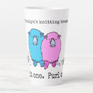 Tasse Latte Knit one purl un mignon mouton personnalisées gran