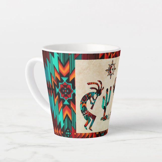 Tasse Latte Kokopelli Et Cactus (Angle gauche)