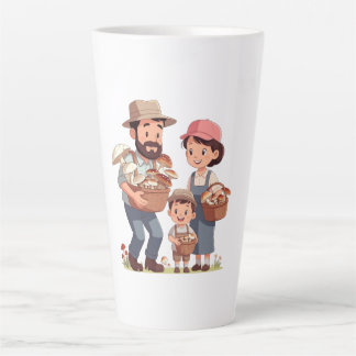 Tasse Latte La Famille Cueille des Champignons Ensemble