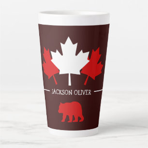 Tasse Latte La Feuille d'érable du Canada, Joyeuse fête du Can