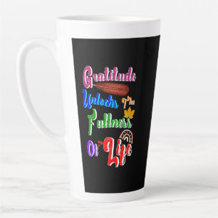 Tasse Latte La Gratitude Déverrouille Toute La Vie