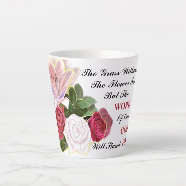 Tasse Latte La Parole De Dieu Se Tiendra Pour Toujours (Devant)