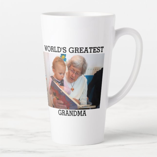 Tasse Latte La plus grande grand-mère du monde photo Créez vot (Droite)