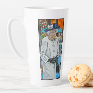 Tasse Latte La reine Elizabeth à la gare de Paddington
