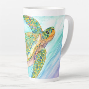 Tasse Latte La tortue de mer souriante