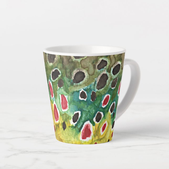 Tasse Latte La truite Brown pêche pour elle (Angle droit)