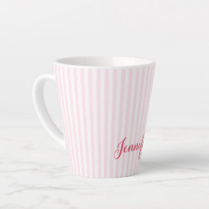 Tasse Latte La typographie élégante du rose moderne Nom person