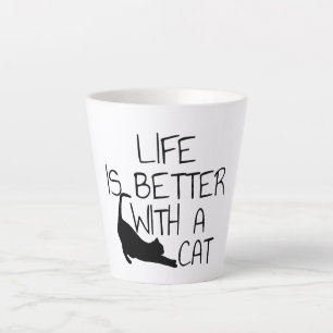 Tasse Latte La Vie Est Meilleure Avec Un Chat