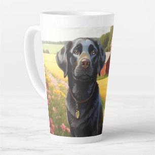 Tasse Latte Labrador Retriever à la ferme