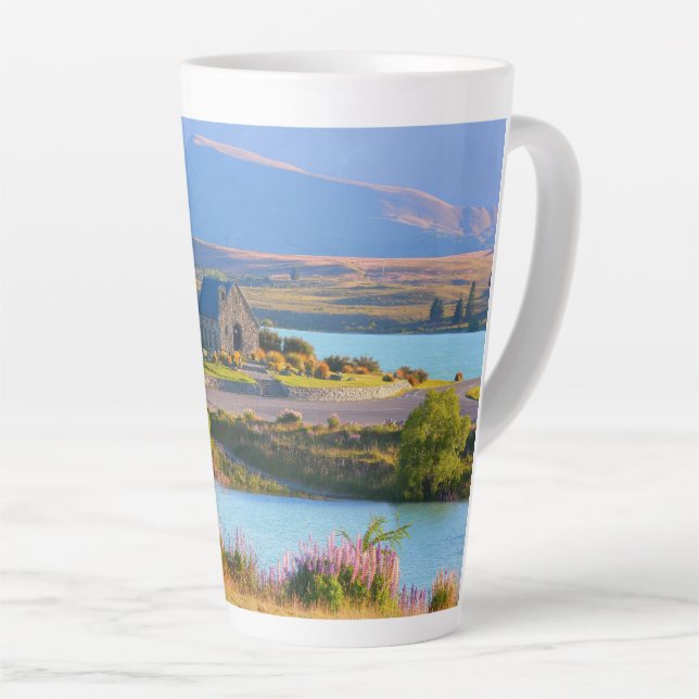 Tasse Latte Lac pittoresque Tekapo (Angle droit)