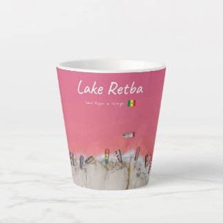 Tasse Latte Lac Retba, Sénégal - Petits bateaux du lac rose