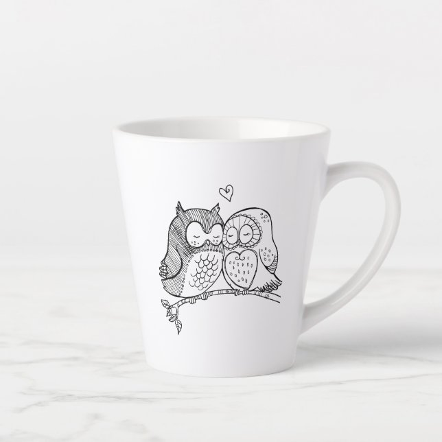 Tasse Latte L'Amour du hibou (Droite)