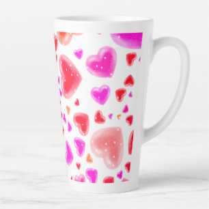 Tasse Latte L'amour, tant de coeurs, Blanc