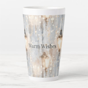 Tasse Latte Lanterne Lumières Gris Bleu