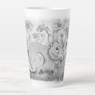 Tasse Latte Lapin en fleurs