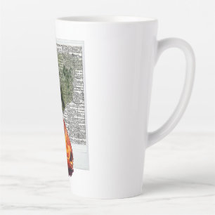 Tasse Latte L'aquarelle photo instantanée Fox