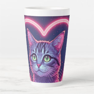 Tasse Latte L'art de l'amour félin lumineux Cadeau romantiqu