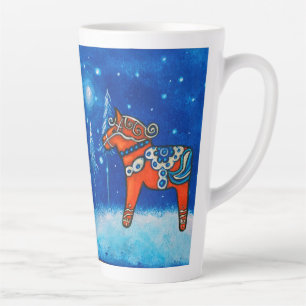 Tasse Latte L'Art Whimsical Du Cheval Rouge