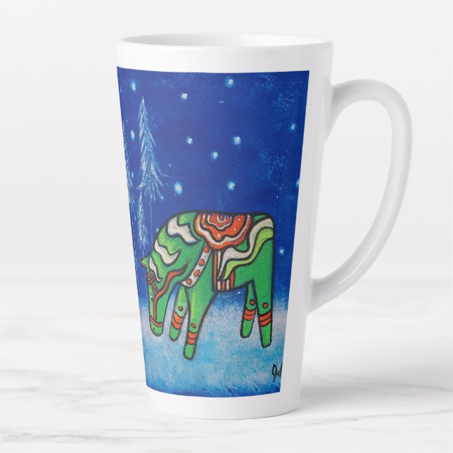 Tasse Latte L'Art Whimsical Du Dala Vert (Droite)