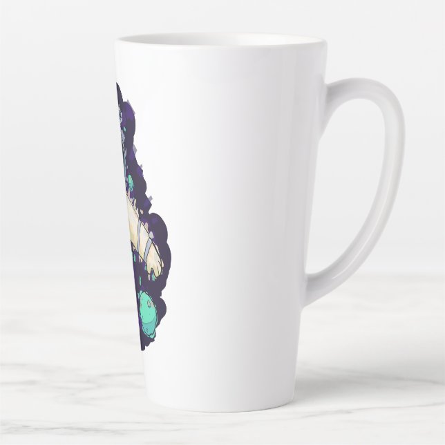 Tasse Latte L'astronaute Chat coloré (Droite)