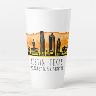 Tasse Latte Latitude Austin Skyline