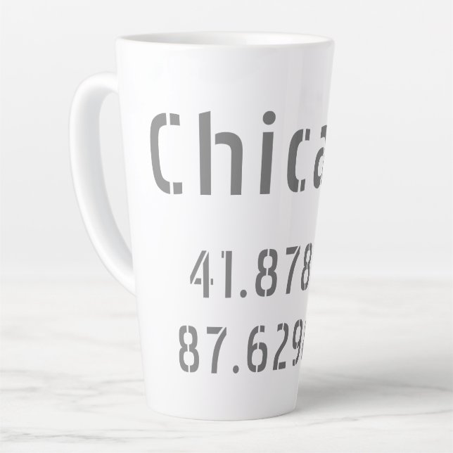 Tasse Latte Latitude de Chicago (Angle gauche)