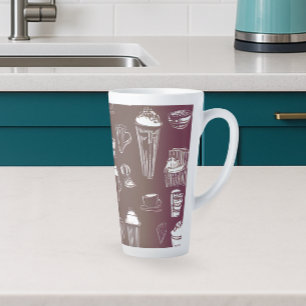 Tasse Latte Latte de café sur Arrière - plan de couleur café