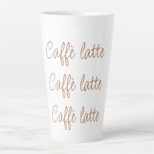 Tasse Latte latte de caffè Typographie de script stylé simpl