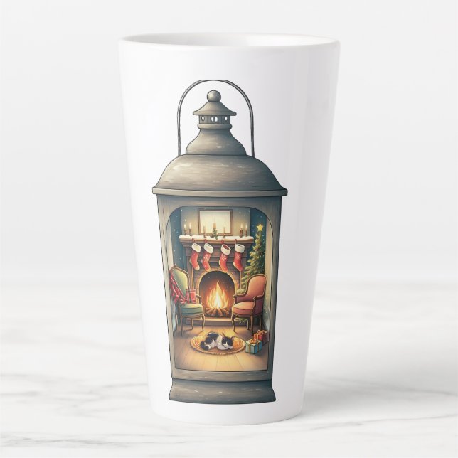 Tasse Latte Latte Mug-Christmas Lantern (Devant)