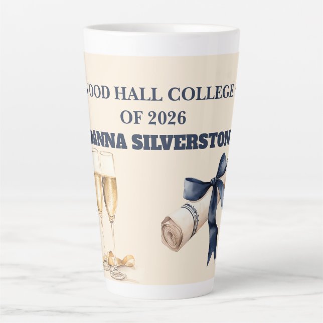 Tasse Latte Latte Mug-Editable Grad Party Gift (Devant)