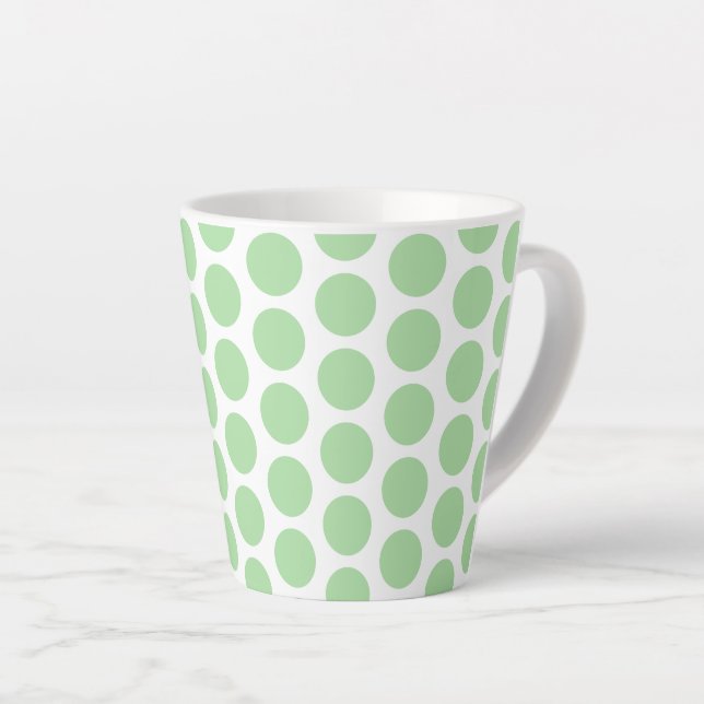 Tasse Latte Latte Mug-Green Pois (Angle droit)